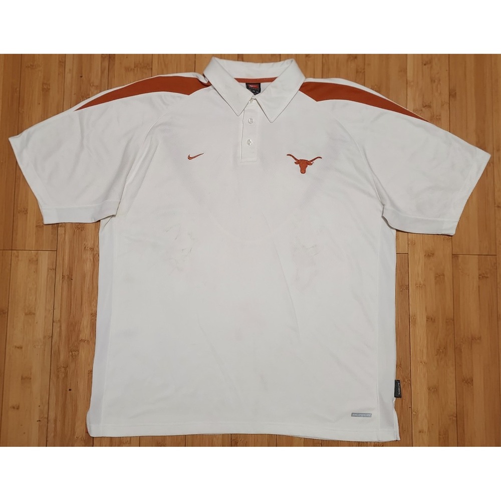 VTG 90s Nike University of Texas Longhorns Team Mens XL Polo Shirt Logo NCAA SEC